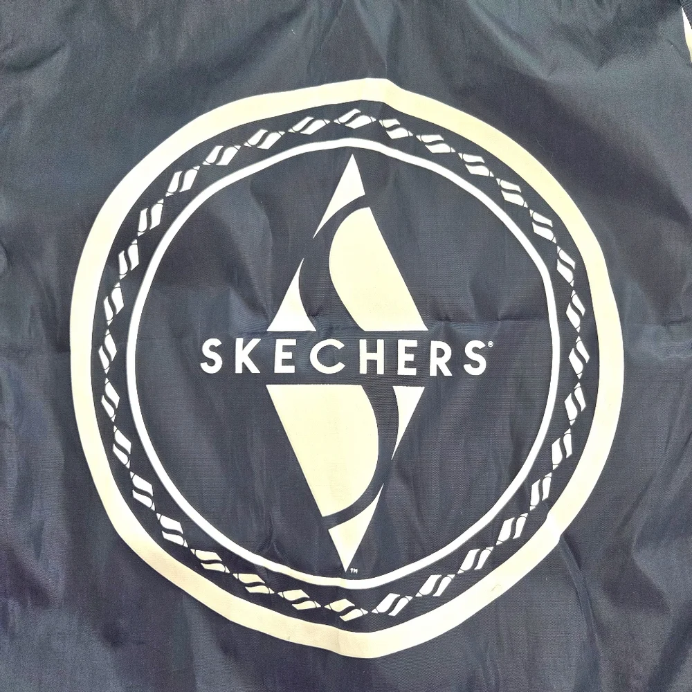 Unisex Skechers Navy Blue and White Drawstring Logo Backpack
